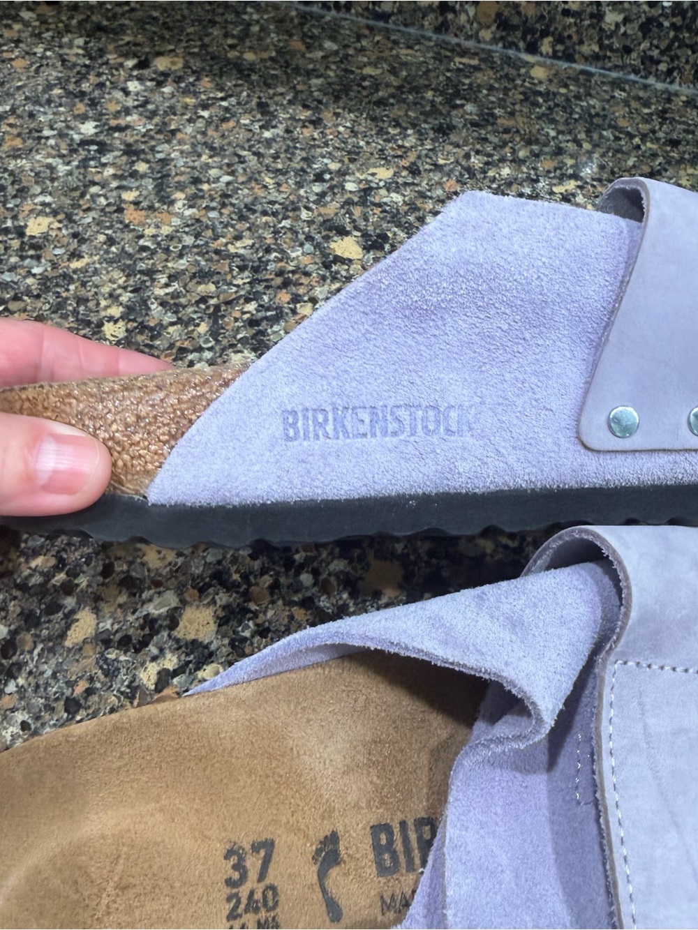 Birkenstock Lavender Kyoto Suede Slide Sandals 37 - Picture 8 of 9